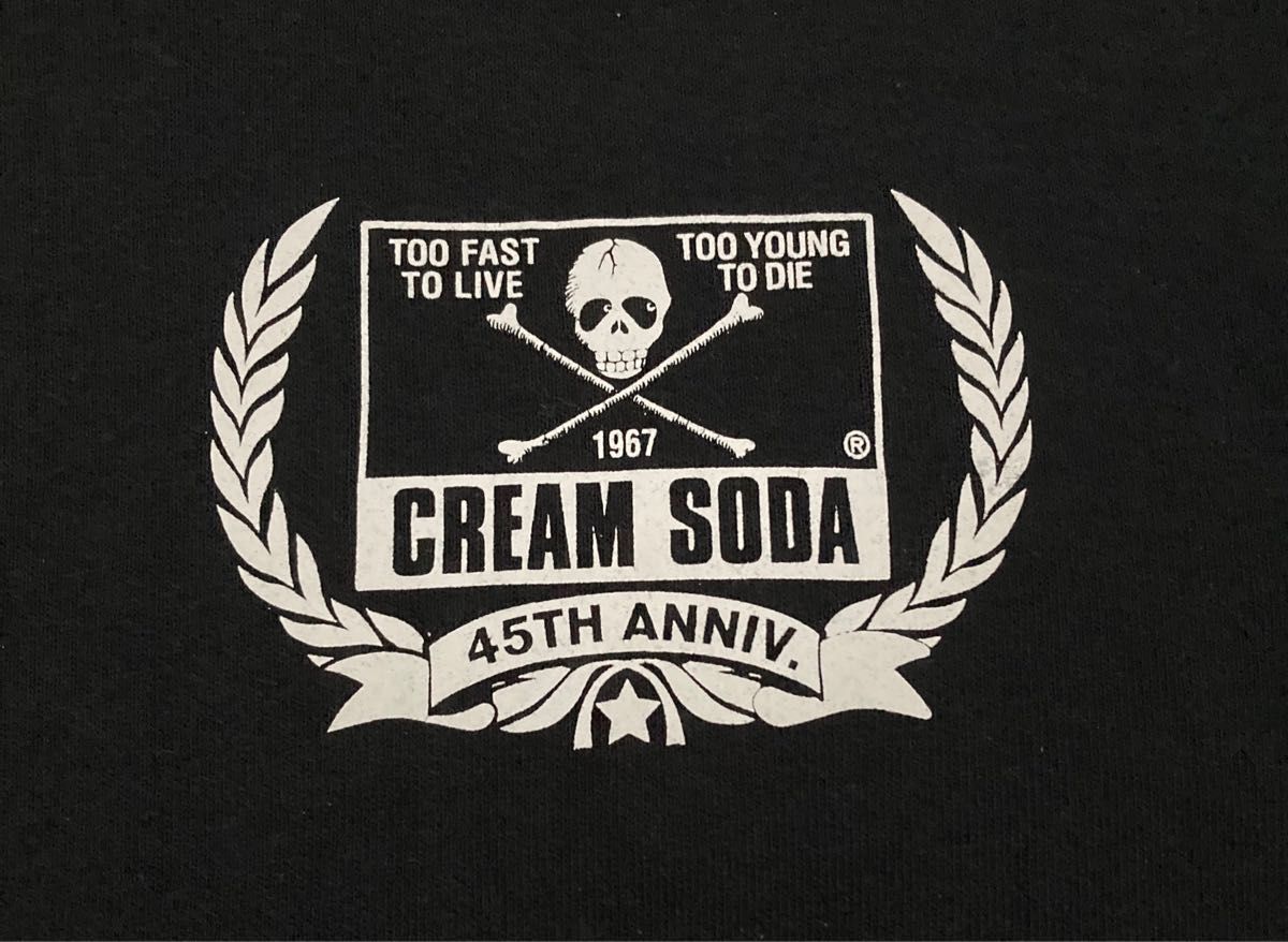 レア クリームソーダ 45周年記念 角ドクロ ジップ 薄手 パーカー レア クリームソーダ 45周年記念 角ドクロ ジップ 薄手 パーカー