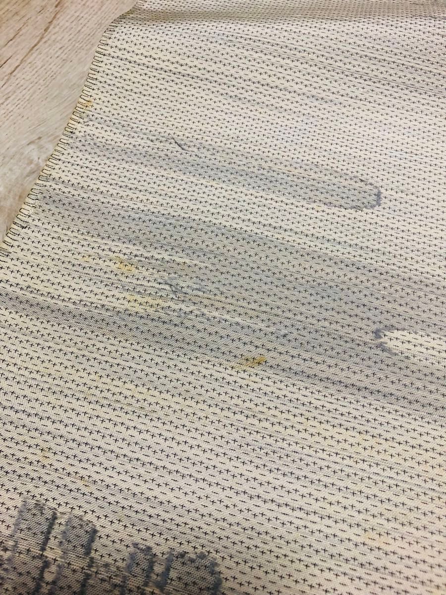 M647 正絹　白　紬　ハギレ　洗い張り　ハンドメイド　リメイク　素材　汚れあり