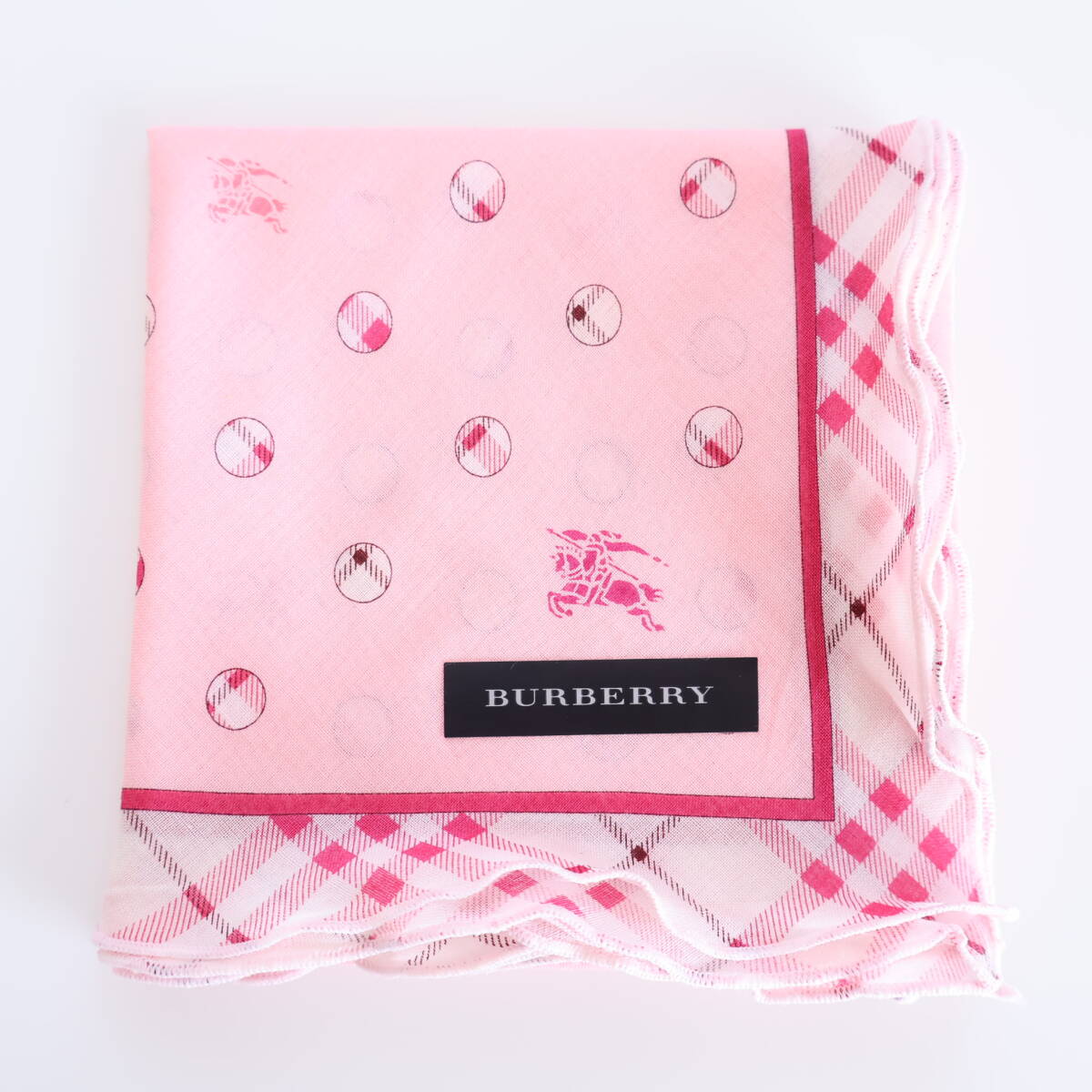 ■未使用　BURBERRY バーバリー　ハンカチ　ふちフリル■_画像1