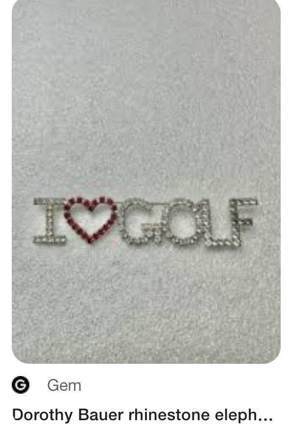 ブローチ ヴィンテージ DOROTHY BAUER ドロシーバウアー I LOVE GOLF ゴルフ_画像7