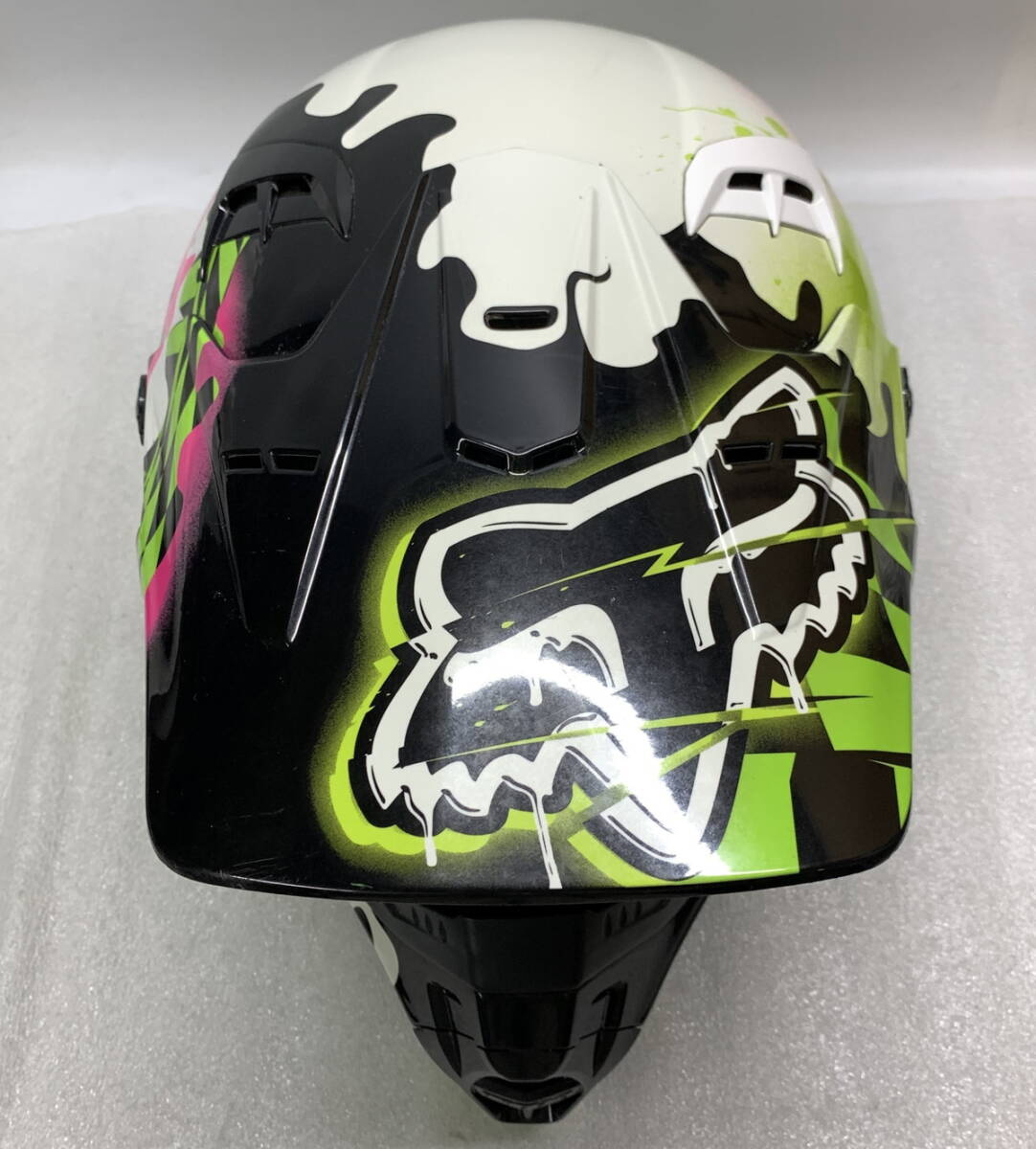 * FOX V1 Pilot motocross helmet M size /57~58cn [ use impression / scratch dirt equipped ] motorcycle supplies 2010 year made / used (S240213_3)