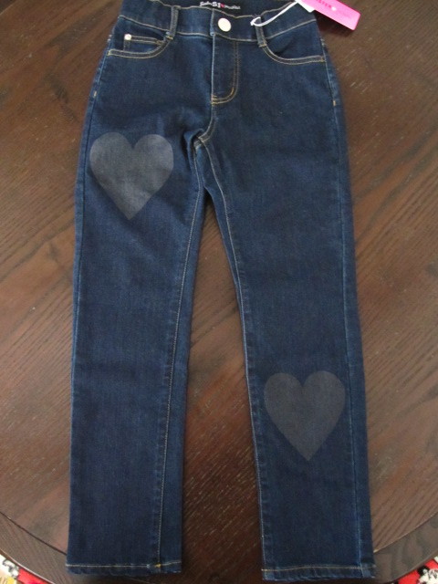 Jenni Jenni Heart рисунок . симпатичный Denim брюки 130 темно-синий 