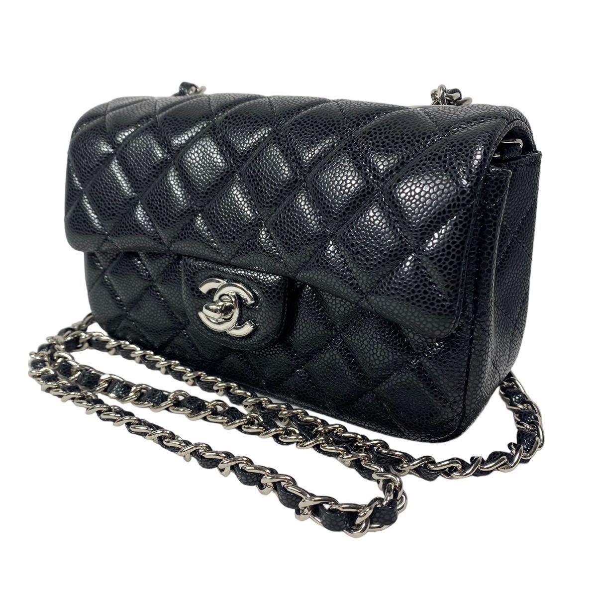 極美品　CHANEL シャネル マトラッセ ココマーク キャビアスキン 斜め掛け　チェーンショルダーバッグ 1円スタート_画像4