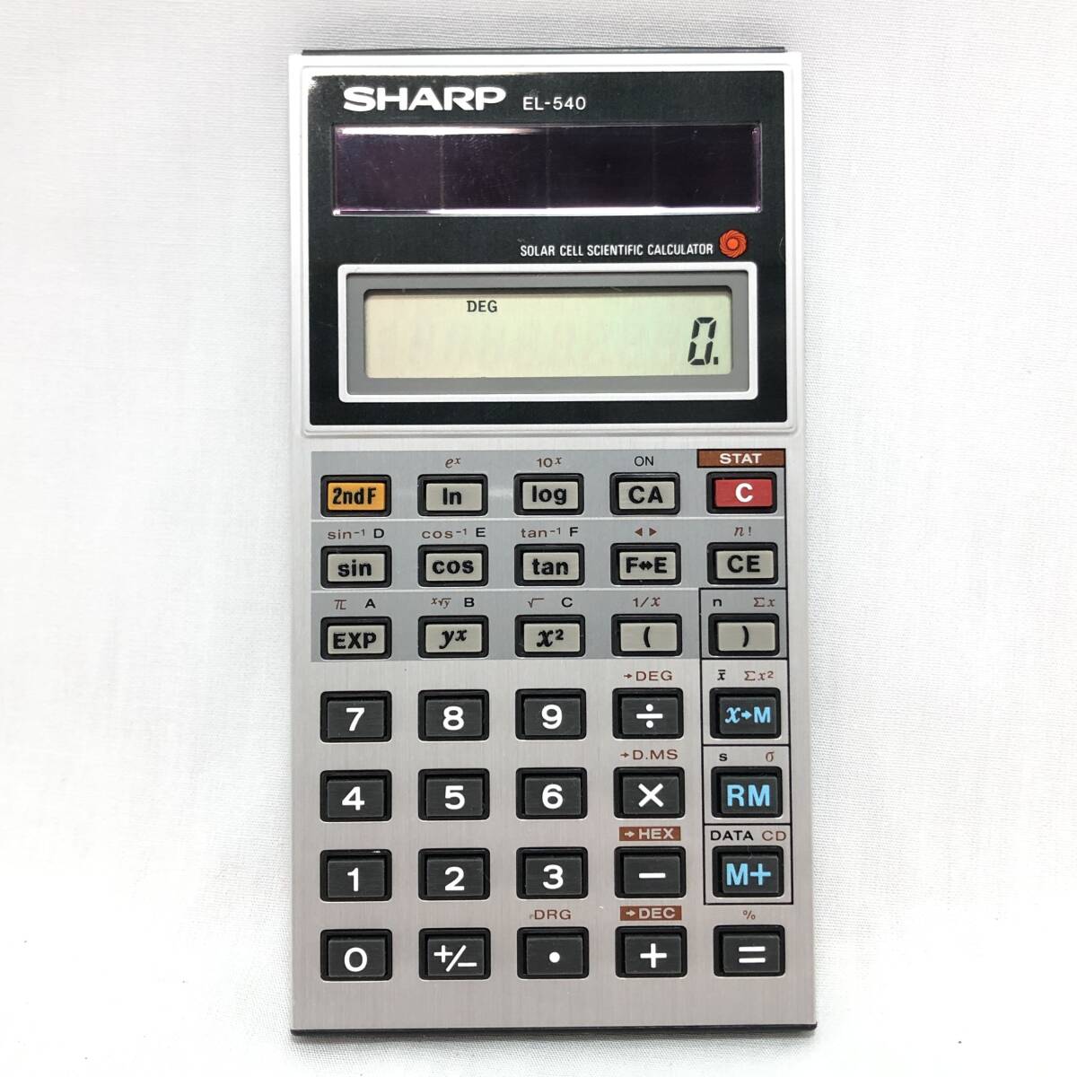 ▼【通電OK】SHARP EL-540 関数電卓 ピタゴラス エルシーメイト ソーラー 計算機 事務用品 電子計算機 シャープ 箱/ケース/取扱説明書付き_画像2