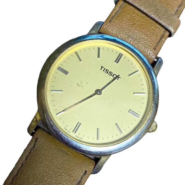 19562 [K-2024]TISSOT メンズ腕時計★クォーツ ゴールド文字盤 C275K ティソ アンティーク ヴィンテージ ジャンク_画像1