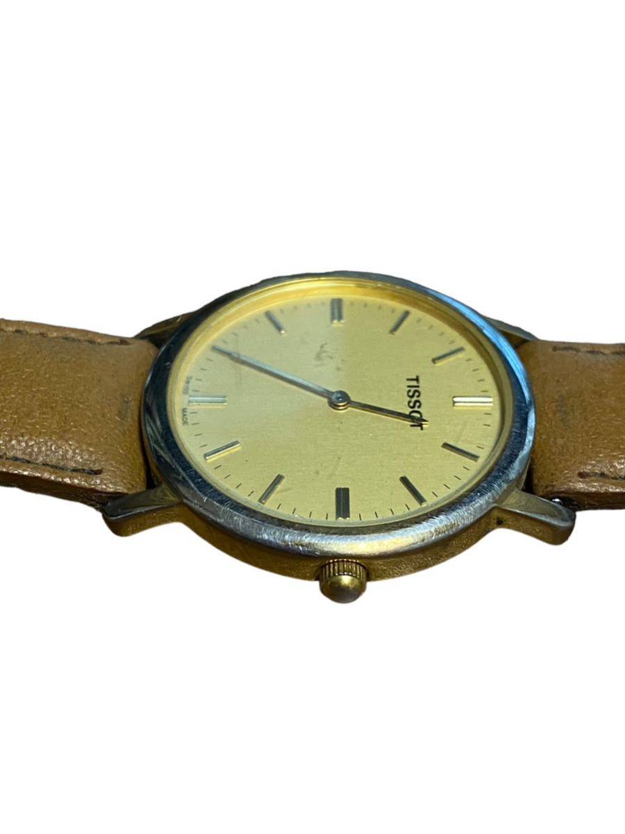 19562 [K-2024]TISSOT メンズ腕時計★クォーツ ゴールド文字盤 C275K ティソ アンティーク ヴィンテージ ジャンク_画像2