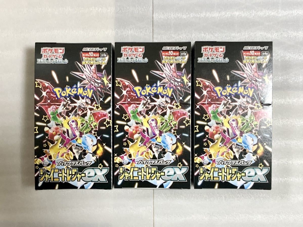 NEW 3BOX 30PACKS SHINY TREASURE / Paldean Fates シャイニートレジャー 日本語 booster box sv4a pokemon cards Japanese_画像1