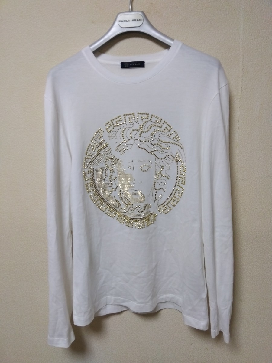 極美正規品　VERSACE　ヴェルサーチ　定価約10万円　スタッズメデューサカットソー　XS_画像1