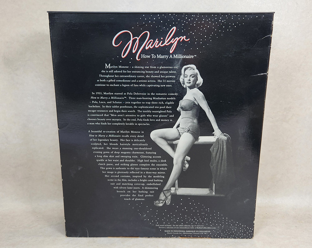 【a11】 マテル バービー マリリン モンロー Marilyn How to MARRY A Millionaire Collector Doll Barbie MATTEL_画像9