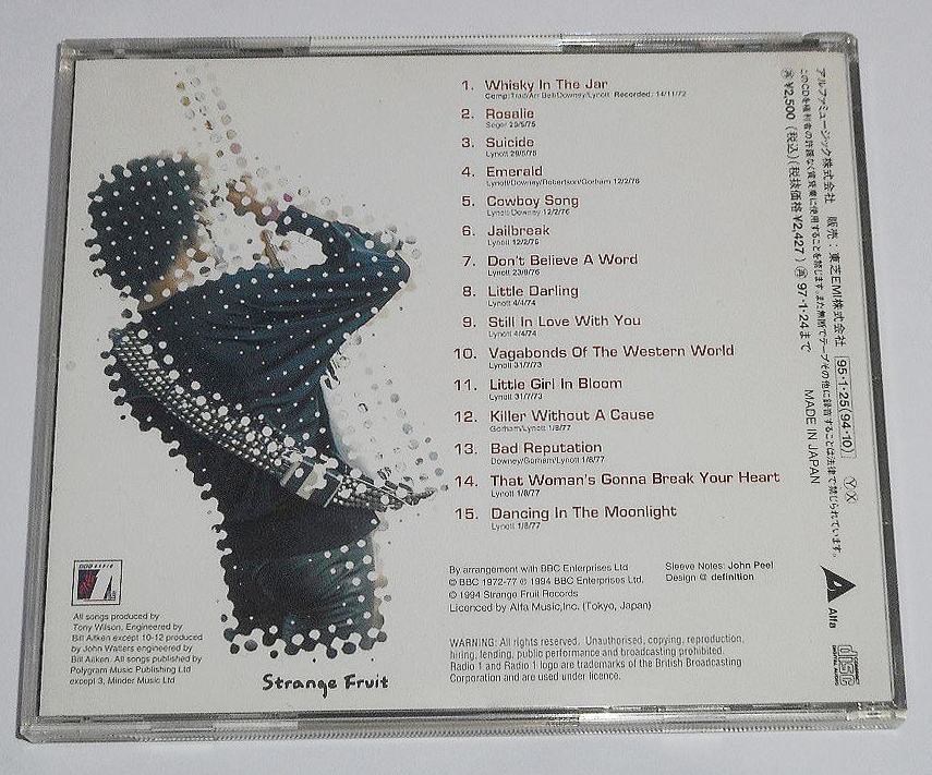 95年盤◎解説/歌詞付『The Peel Sessions：Thin Lizzy』シン・リジィ★英国BBC・ラジオ番組スタジオ・ライブ集 72～77年★レア音源あり_画像2