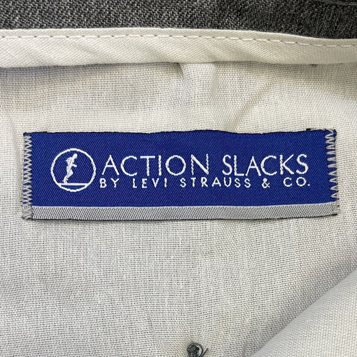 90s Levi's ACTION SLACKS W38 L32 グレー スタプレ Levis リーバイス アクションスラックス パンツ スラックス ヴィンテージ_画像4