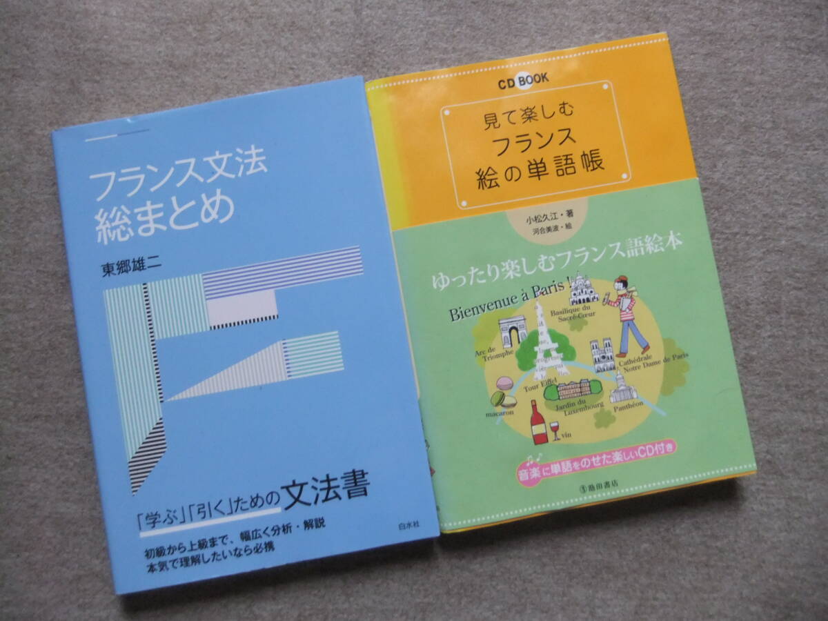 ■2冊　フランス文法総まとめ　見て楽しむフランス絵の単語帳　CD2枚付■_画像1