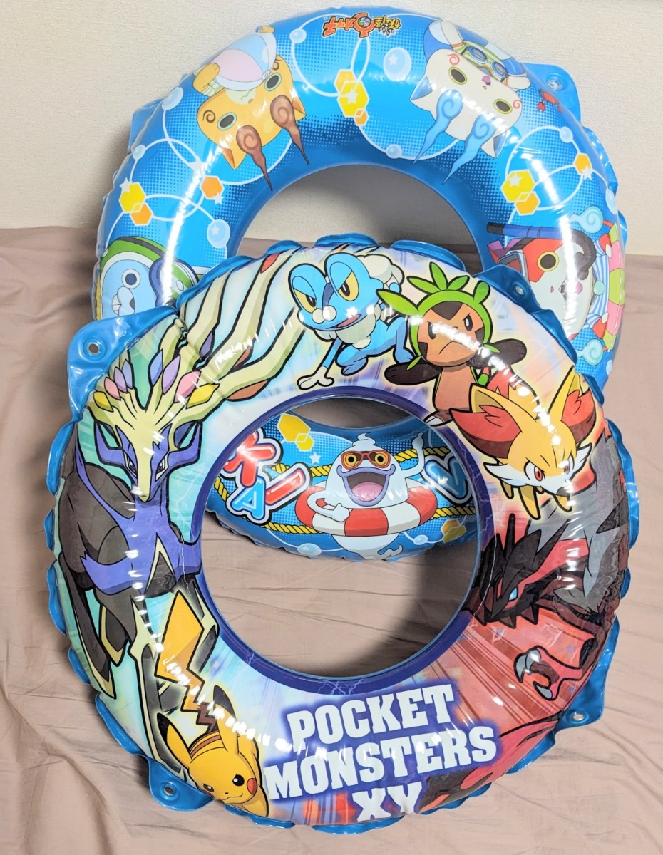 浮き輪 2個セット 60cm ポケモン 妖怪ウォッチ 空ビ 空気ビニール風船 Inflatable Swim Ring Float Pool Toy Pokemon Yo-kai Watch_画像1