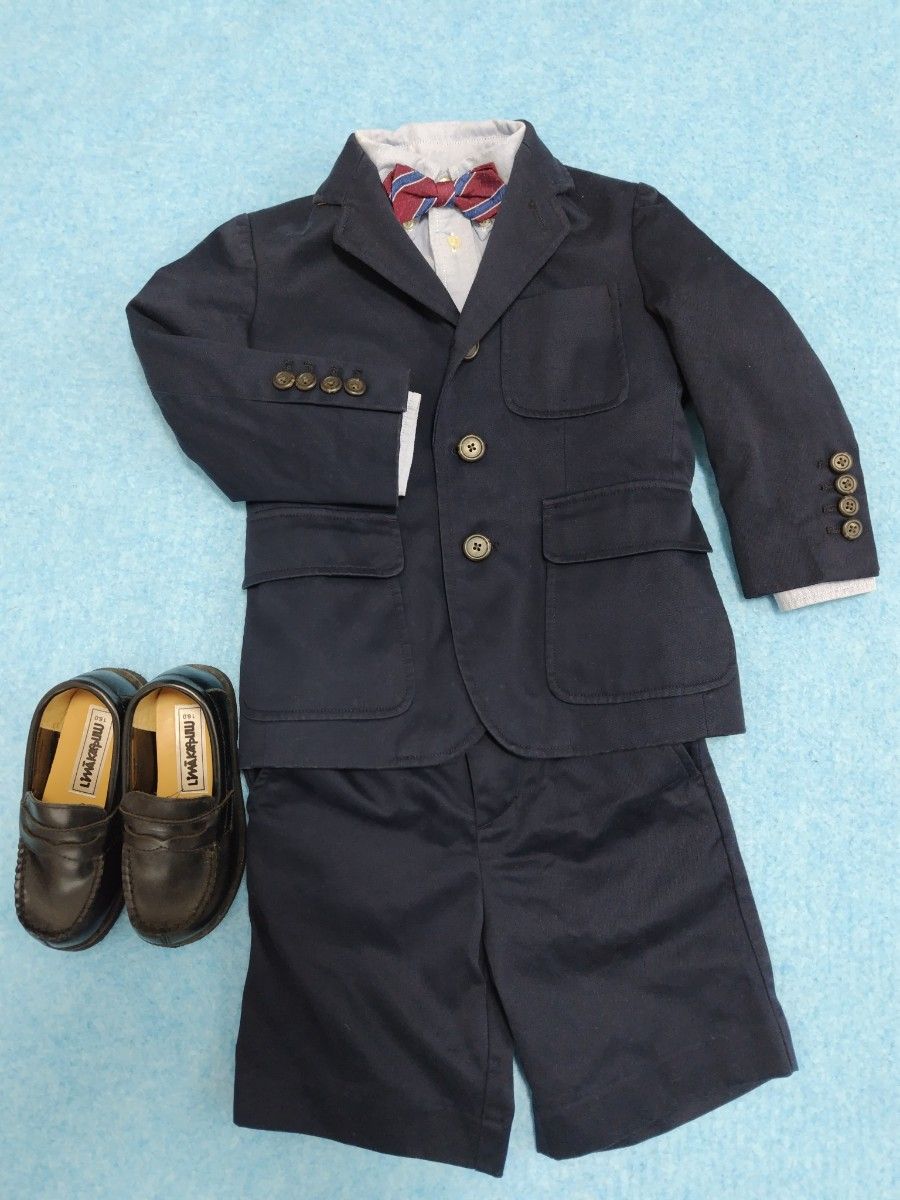 男の子　POLO　ラルフローレン　ジャケット、パンツ、シャツ、蝶ネクタイ、靴の5点セット