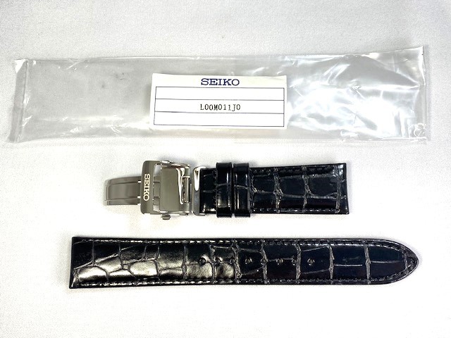 L00M011J0 SEIKO 20mm 純正革ベルト カーフ型押し ブラック SARB071/6R15-00C0用 ネコポス送料無料の画像1