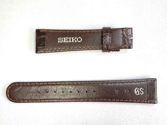 DEY7DW SEIKO グランドセイコー 19mm 純正革ベルト クロコダイル ブラウン SBGR027/9S55-00B0用 ネコポス送料無料_画像3