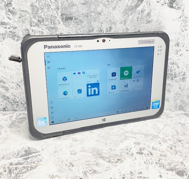 T3211 Panasonic TOUGHPAD FZ-M1 Celeron N2807 1.58GHz メモリー2GB SSD60GB Windows10 タブレット _画像1