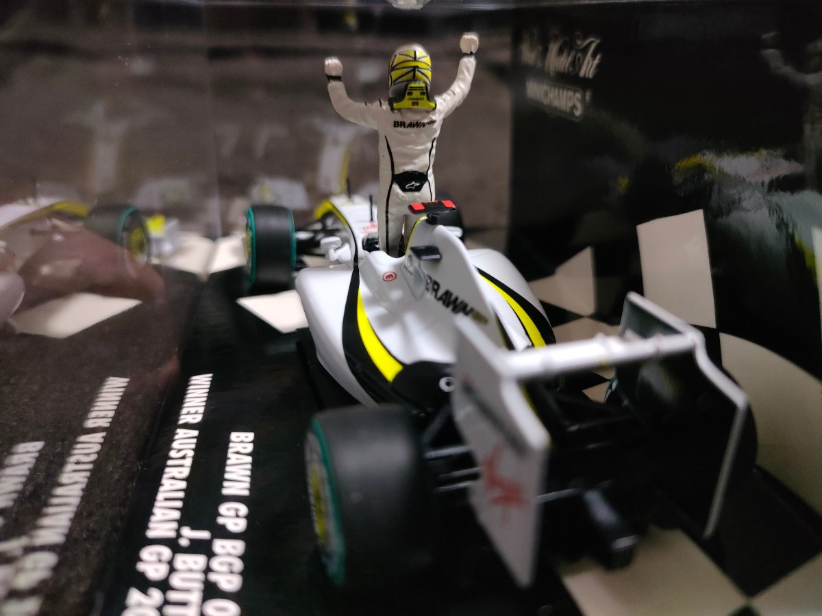 未開封美新品1/43ブラウンGPメルセデスF1　BGP001ジェンソン バトン#22オーストラリアGP2009ミニチャンプスMINICHAMPSJ.バトン　ミニカー_画像4