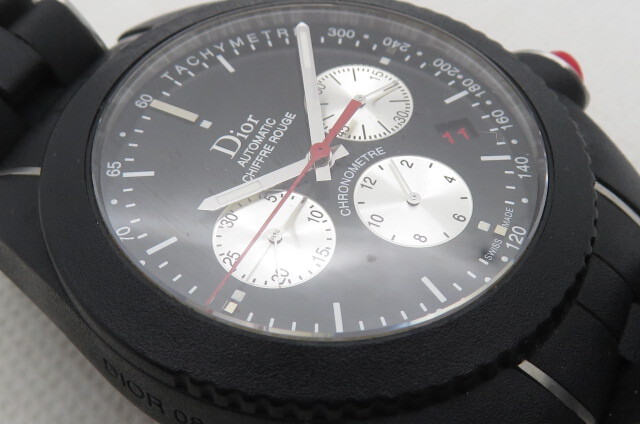 【即決・美品】Christian Dior シフルルージュ クロノグラフ メンズ腕時計 自動巻 084840 裏スケルトン ブラック 4-5-16の画像5