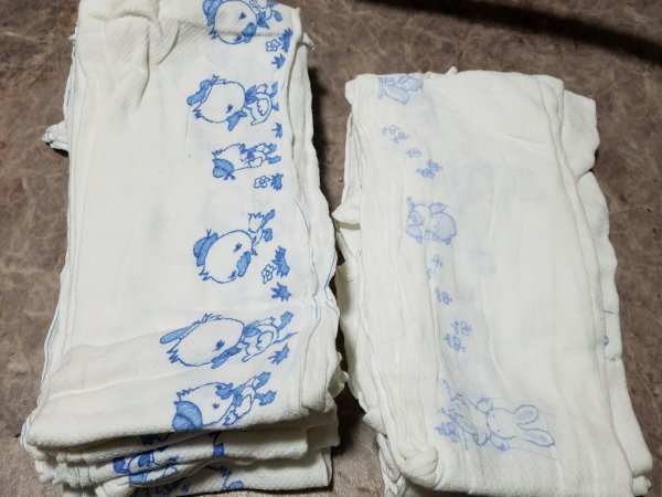 布おむつ 柄 無地 まとめ売り 約50枚 ドビー織り オシメ コアラ 小鳥 ウサギ　C_画像5