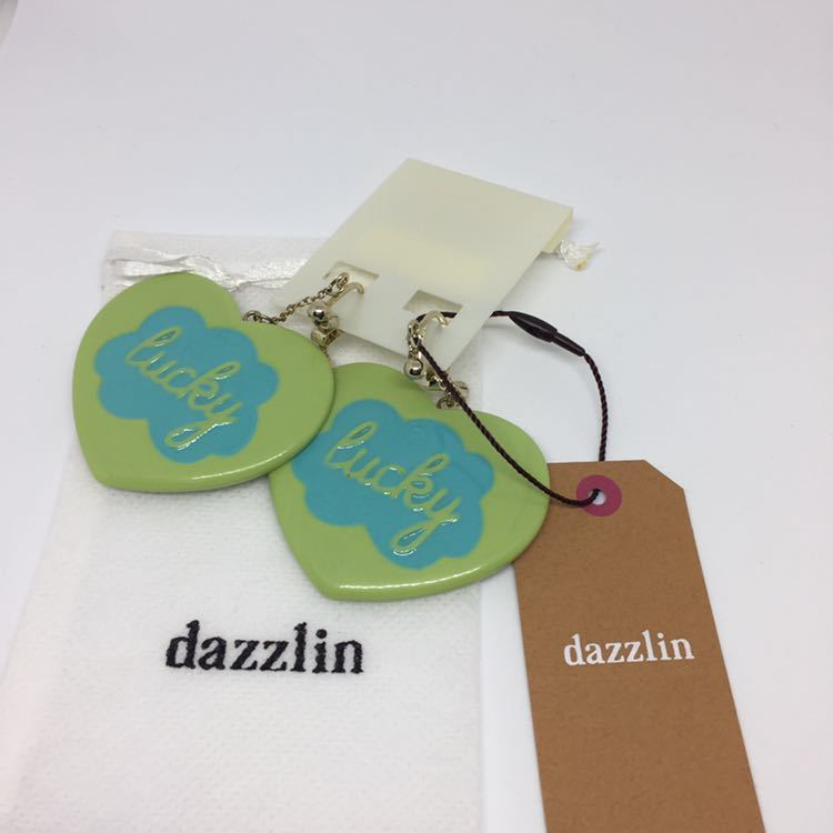 【新品】 dazzlin ダズリン アクリル ハート型 イヤリング グリーン F