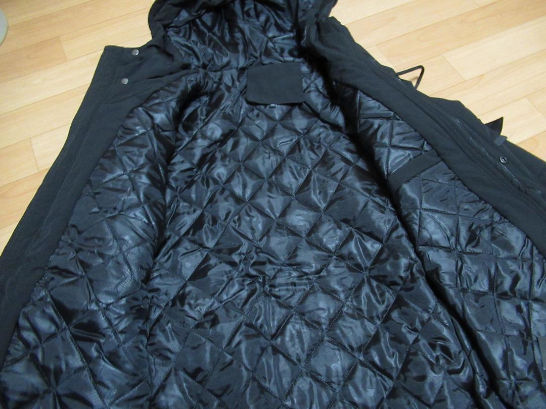 ★441 YFFUSHI 新品黒撥水素材フード付き中綿ジップジャケット XL_画像5