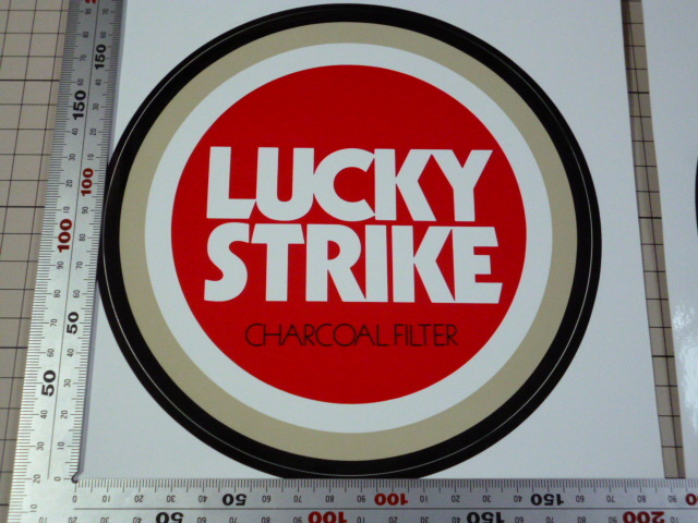 【大きめ】 正規品 LUCKYSTRIKE CHARCOAL FILTER ステッカー 2枚 当時物 です(172mm) ラッキーストライク チャコールフィルター_画像2