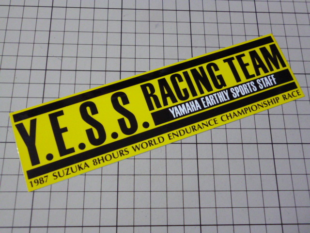 正規品 Y.E.S.S. RACING TEAM YAMAHA EARTHLY SPORTS STAFF ステッカー 当時物 です(191×53mm) 鈴鹿 8耐 YESS ヤマハ レーシング チーム_画像1