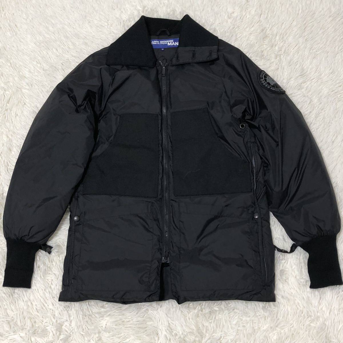 最強コラボ JUNYA WATANABE COMMEdesGARCONS MAN×CANADA GOOSE カナダグース ダウンジャケット 黒 ブラック Mサイズ メンズ 黒タグ _画像2