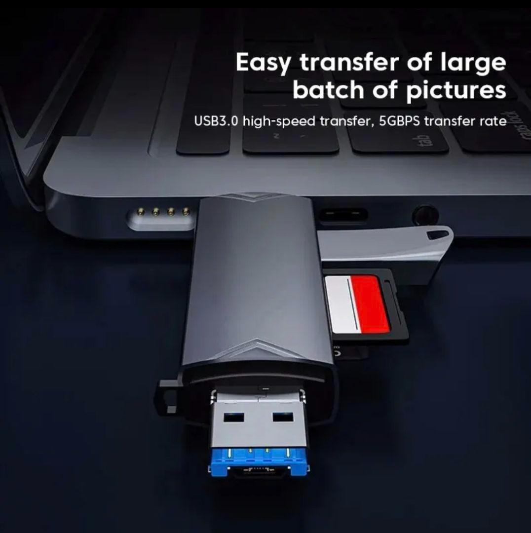 6 in 1 多機能USB3.0 カードリーダー(グレイ)_画像5