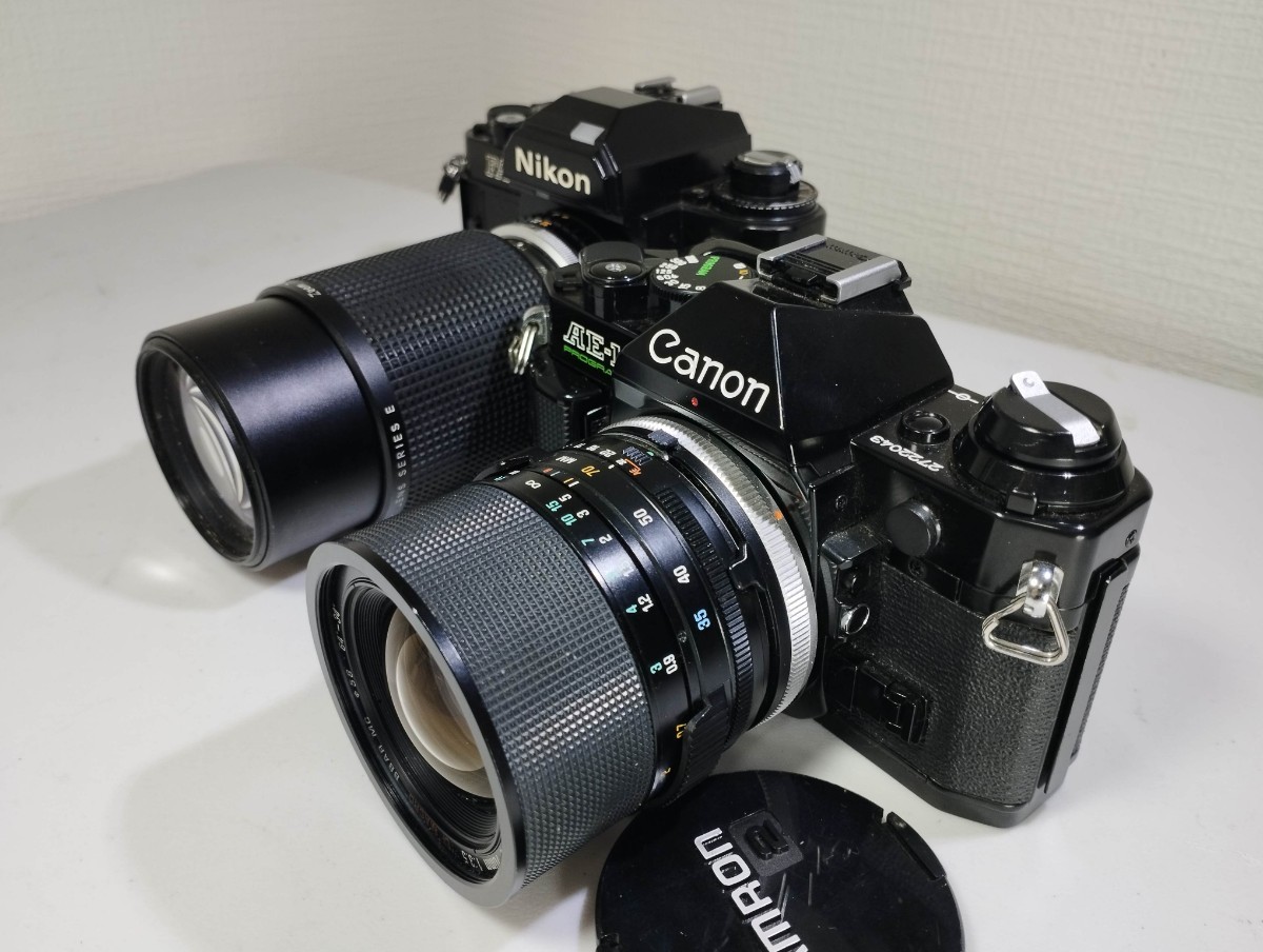 【リサイクル】 Nikon FA CANON AE-1 PROGRAM フィルムカメラ レンズ付き 1円スタート売り切りジャンク品　ニコン キャノン 一眼レフ_画像3