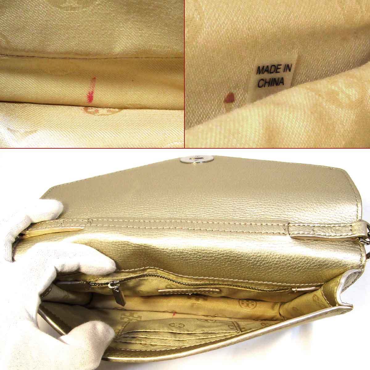  Tory Burch сумка на плечо цепь бумажник оттенок золота б/у комплектация :AB солнечный ya ломбард 