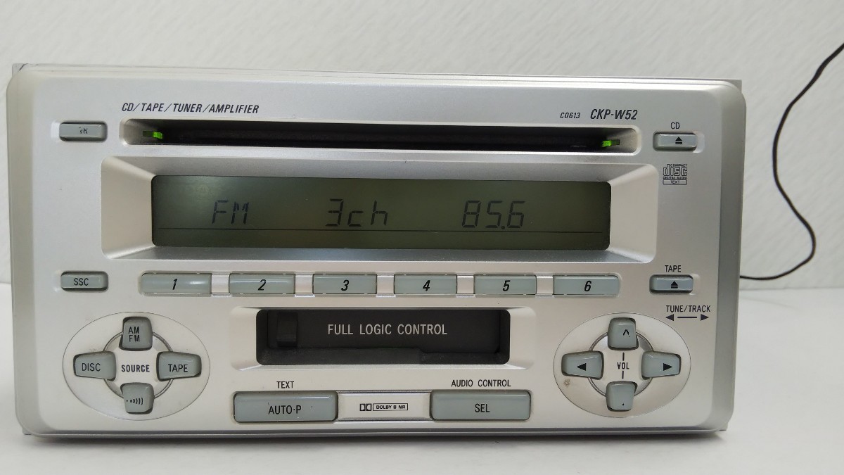 [ defect have ] Toyota original CKP-W52 CD cassette deck wide 2DIN Car Audio CD cassette tape deck 08600-00E10 Daihatsu car also 