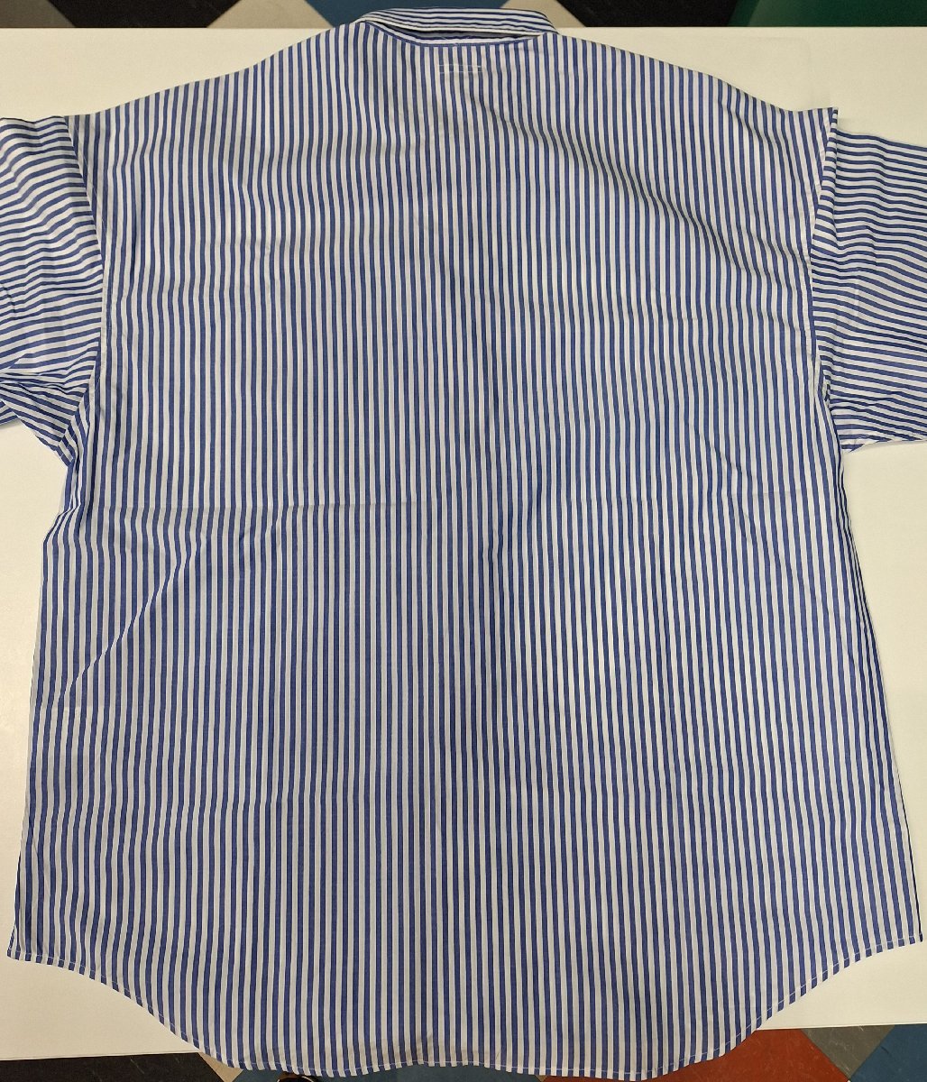 中古 19SO ストライプシャツ ワイシャツ ブルー Mサイズ タグ付属 T86_画像8