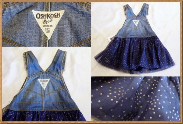 OSHKOSH Oshkosh детский джемпер юбка Denim Jean ska ламе chu-ru baby America темно-синий 12/18M 80cm