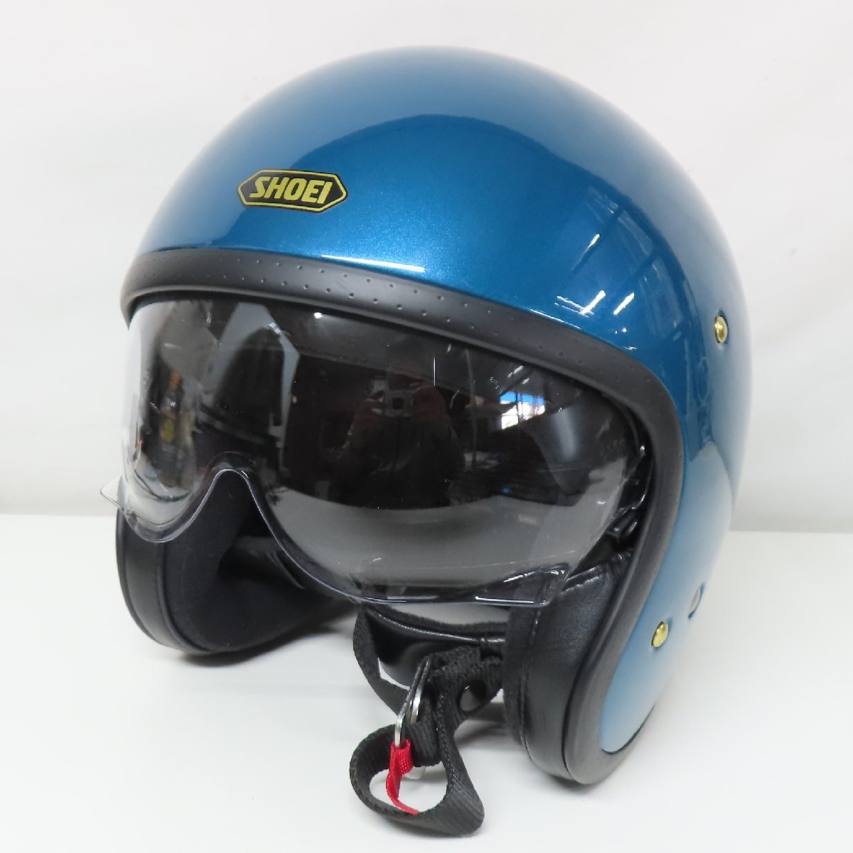 【新品同様】【美品】SHOEI ショウエイ J.O ジェットヘルメット Mサイズ ラグナブルー 人気 バイク 二輪 オートバイ スクーター 原付_画像3