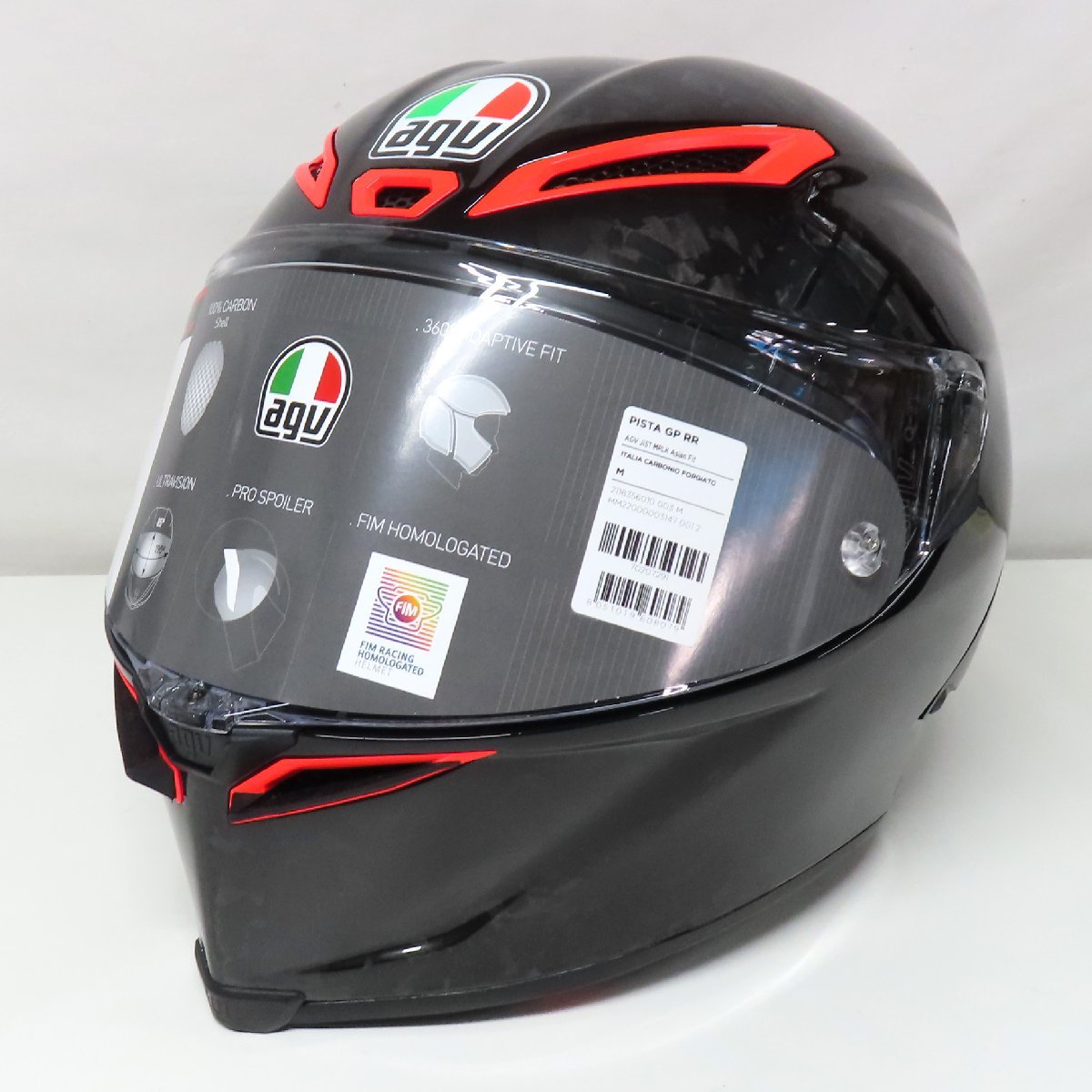 【新品未使用】【アジアンフィット】AGV PISTA GP RR ITALIA CARBONIO FORGIATO フルフェイスヘルメット Mサイズ MFJ公認 カーボン 人気_画像2