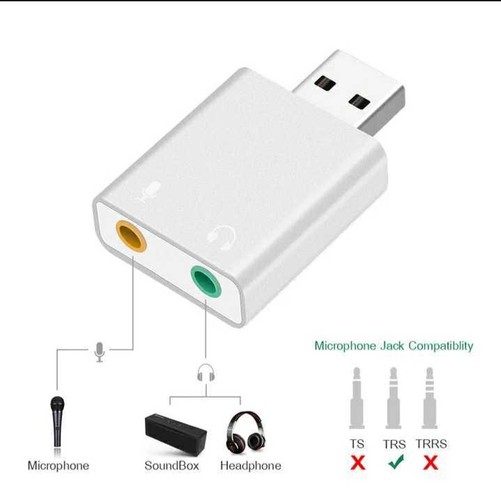 [ бесплатная доставка ]USB аудио конверсионный адаптор установленный снаружи звуковая карта 3.5mm Mini Jack 