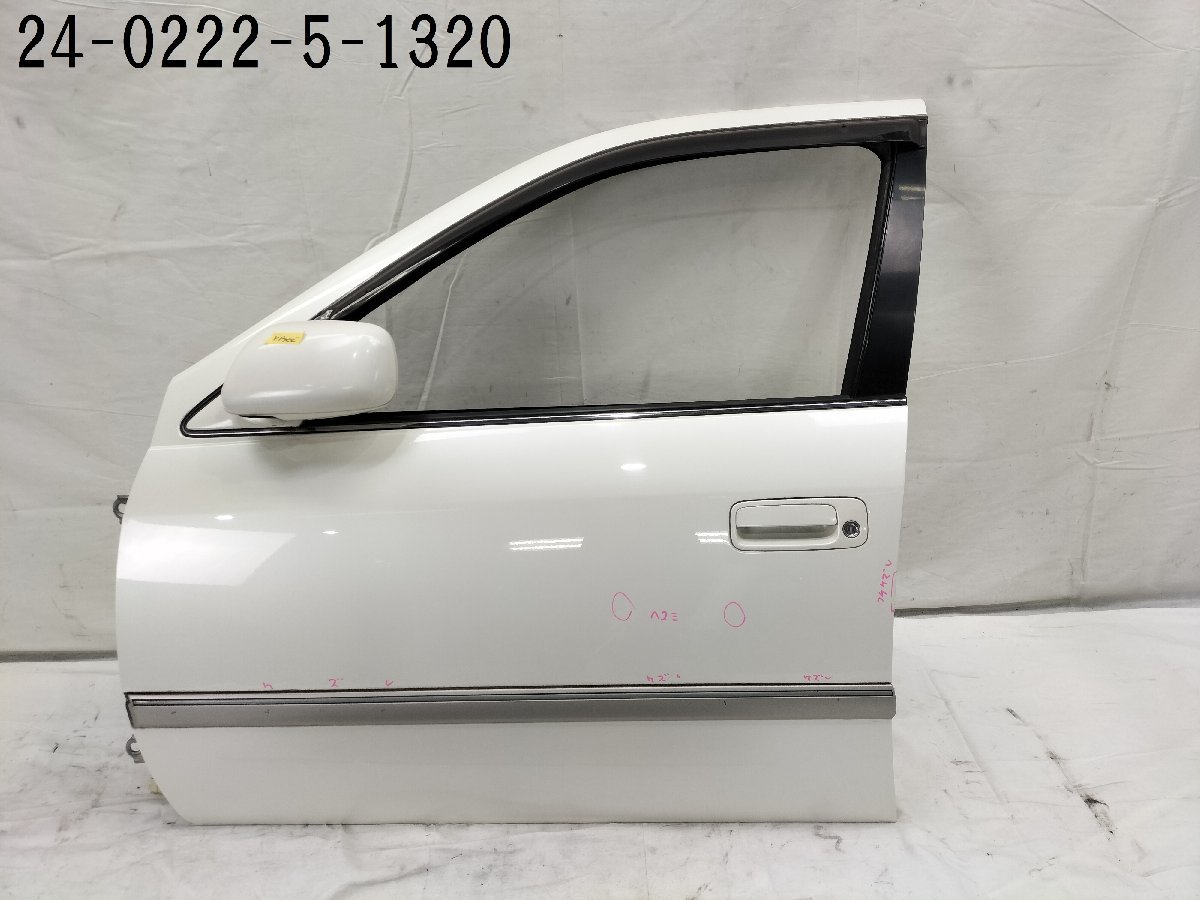 *MCV21 Toyota Mark Ⅱ 2.5 Qualis Heisei era 9 year original passenger's seat side left F front door ASSY M2H5 mirror attaching 051 white pearl white *