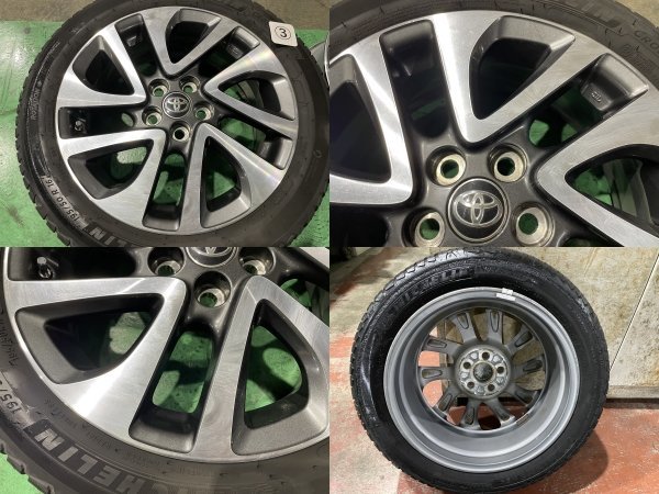 ★NHP170 トヨタ シエンタ HV G　純正 16インチ アルミ ホイール　4本　16×6J ＋45 PCD100 5穴 ハブ径54　195/50R16　1本タイヤ欠品★_画像4