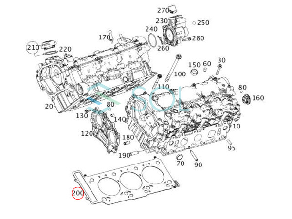 シリンダーヘッド ガスケット 左右セット ベンツ W205 W213 W222 W217 C450 C43 E400 E450 S400 S450 S550 S560 2760160100 2760160200_画像6