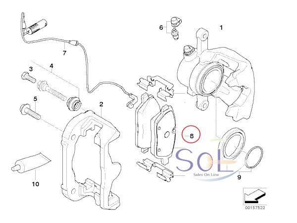 BMW フロント ブレーキパッド ブレーキパット 左右セット E87 116i 118i 120i 34116774050 34116772892 34116771838 出荷締切18時_画像3