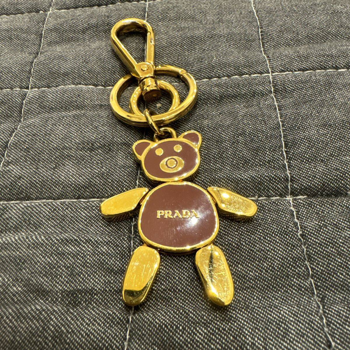 PRADA Prada Logo медведь медведь Bear брелок для ключа очарование Gold ключ очарование 