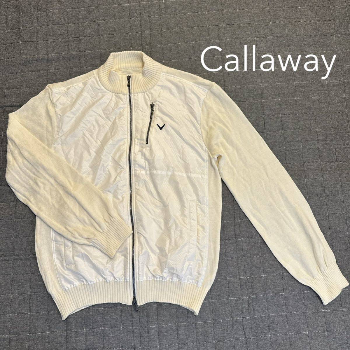 Callaway キャロウェイ 異素材ニットジャケット LL ホワイト系