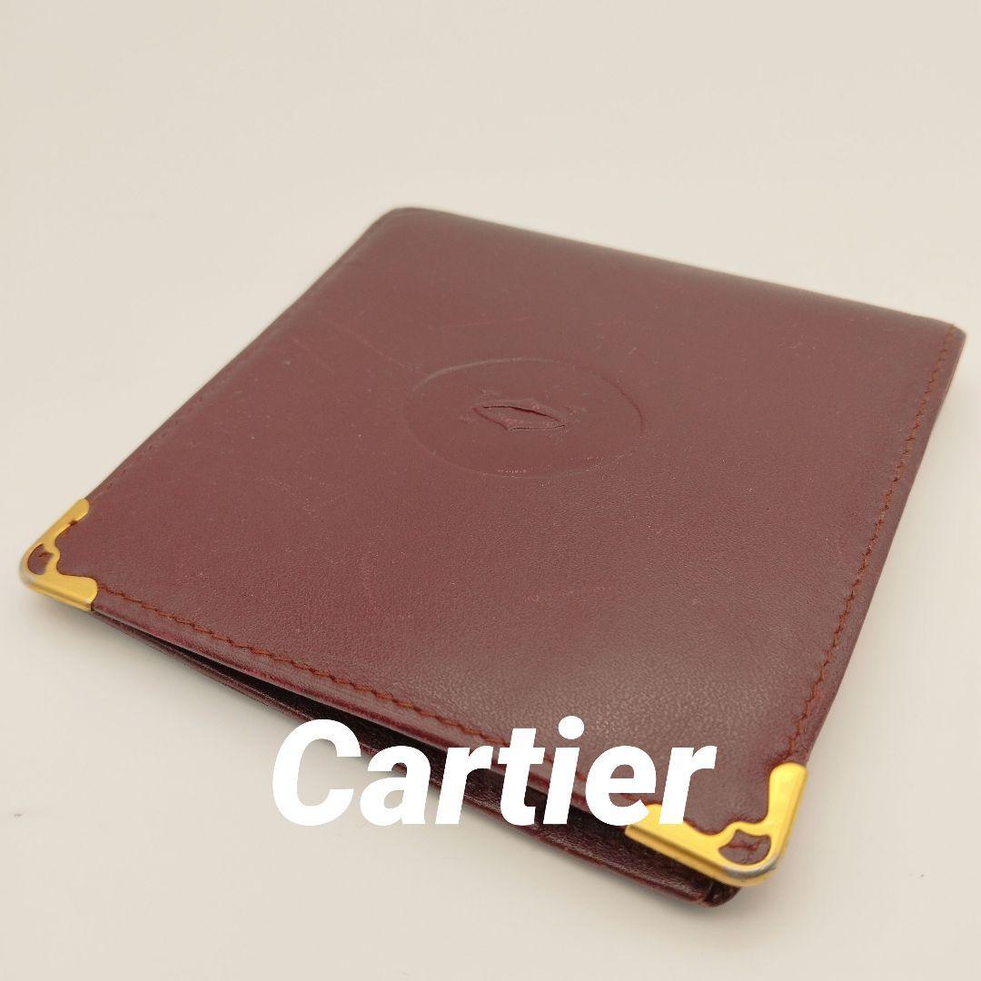 美品 カルティエ Cartier 二つ折り財布 マストラインの画像1