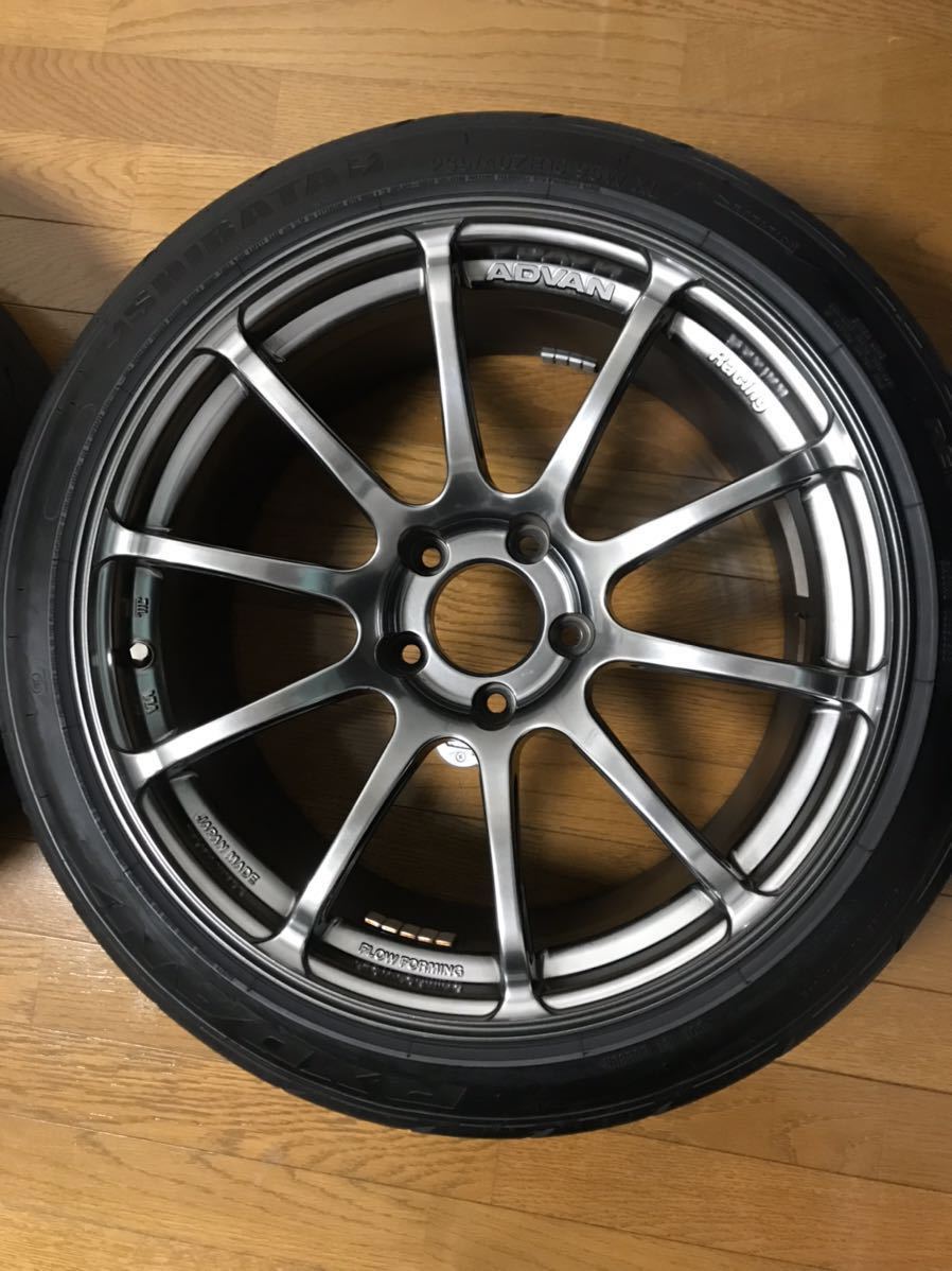 【希少】美品　ヨコハマ　ADVAN RS 18インチ9J +35/PCD114.3/5ホール 2本　シバタイヤ280 235/40/R18 23年式付_画像3