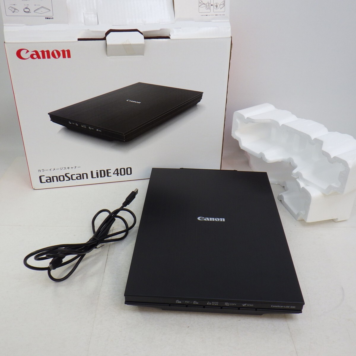 Canon カラーイメージスキャナー「CanoScan LiDE 400」CSLIDE400/フラットベッドスキャナ/USBケーブル付き/キャノン/通電確認済み　10_画像1