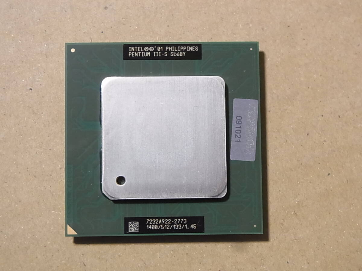 ◎Intel Pentium3/PentiumⅢ-S 1.4GHz SL6BY 1400/512/133/1.45 Tualatin Socket 370 (Ci0546)_画像1