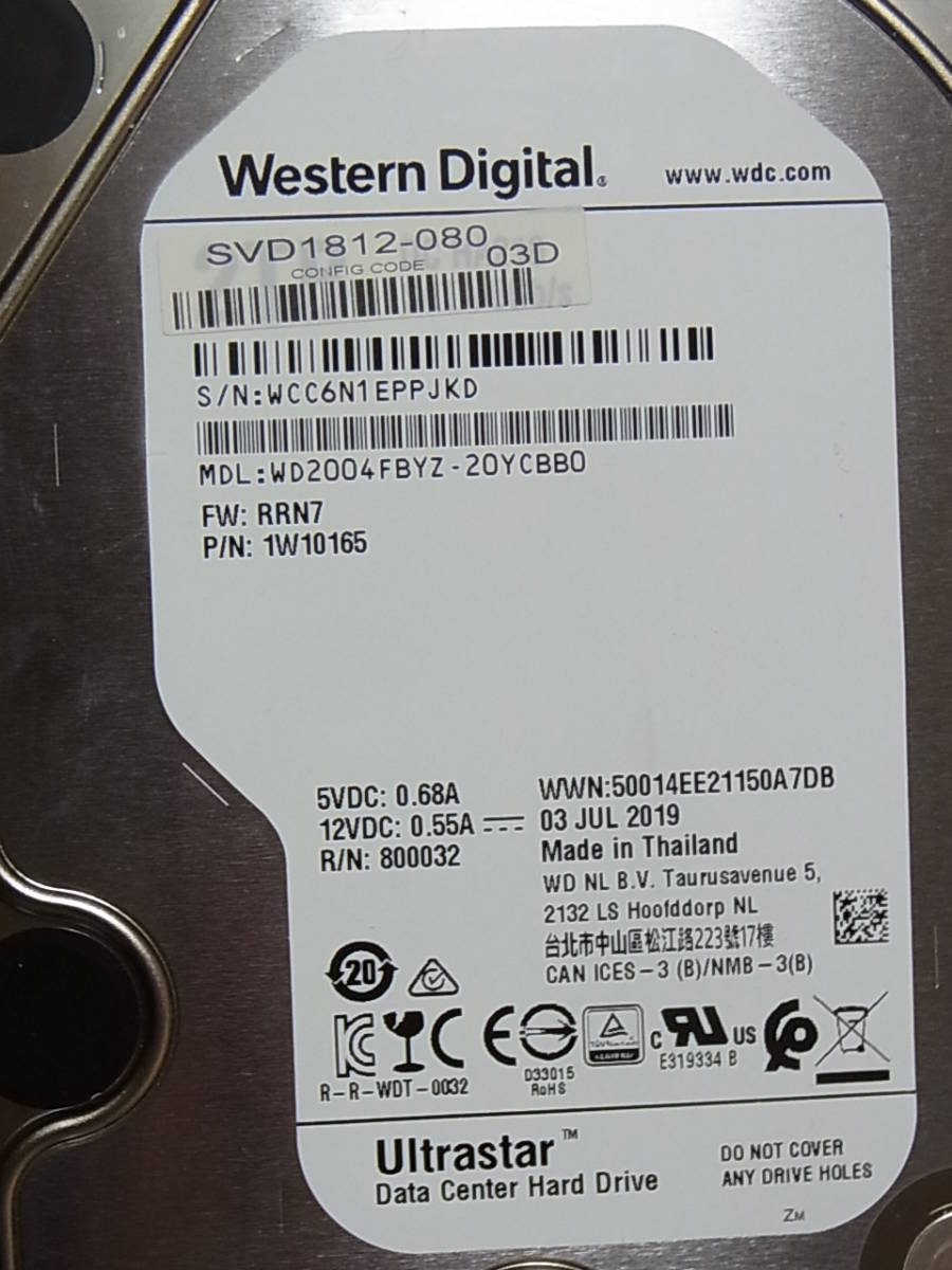 ◎Western Digital WD Re / WD2004FBYZ 2TB SATA600/7.2K/128M/NEC ① (IH1002S)_画像3