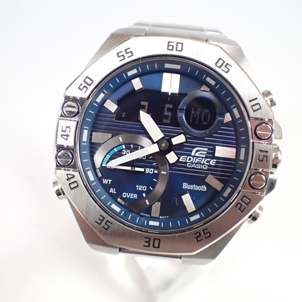 カシオCASIO　EDIFICE　エディフィス ECB-10YD-2AJF 腕時計メンズ Bluetooth スマートフォンリンク 　シルバー ブルー文字盤